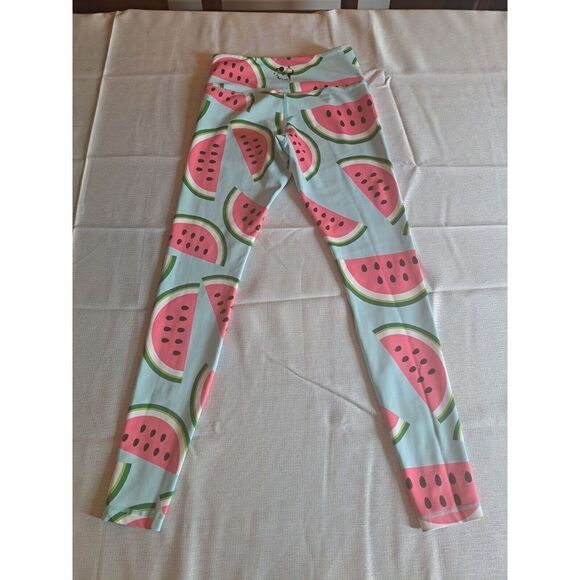 Flexi‎ Lexi Leggings Blue Pink Watermelon Leggings Size Small - Picture 6 of 10